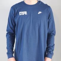 Power Lift Nike Club Long Sleeve T-Shirt - Navy